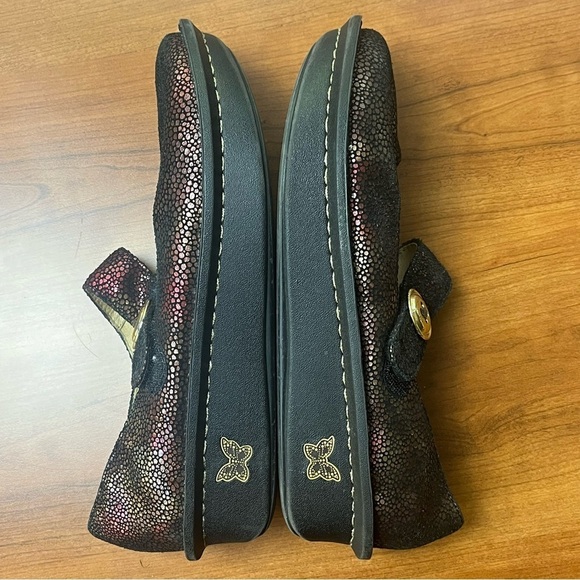 ALEGRIA Leather Mary Jane Rainbow Pink Design Shoes Clogs Size 39 9 - Picture 16 of 16